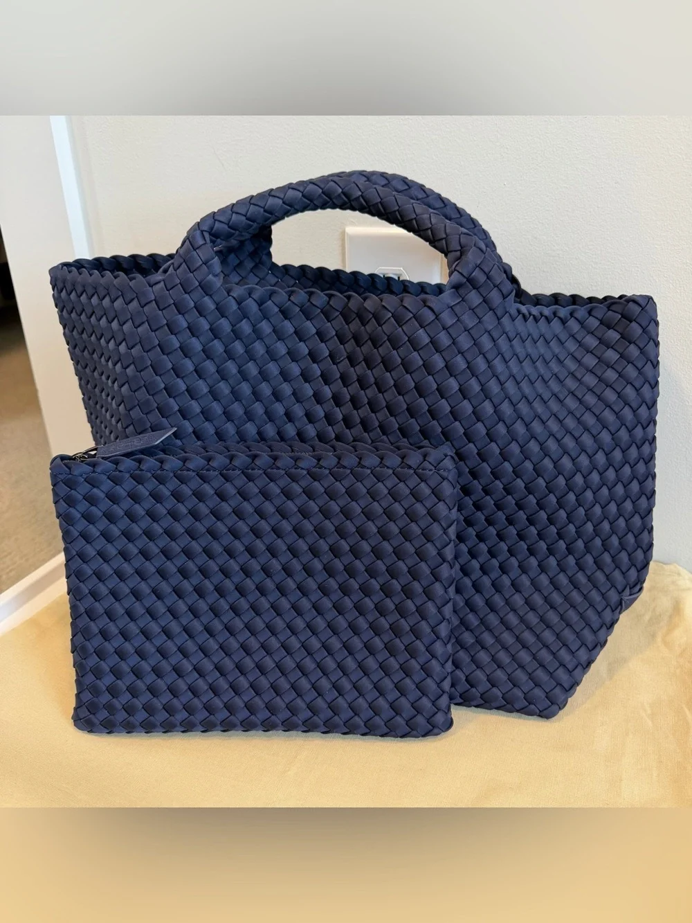 Woven Tote and Pouch Set - Navy